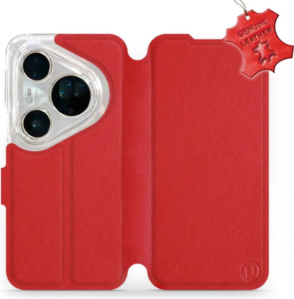 Echtleder Handyhülle für Huawei Pura 80 Ultra, Mobiwear Leather, Rot