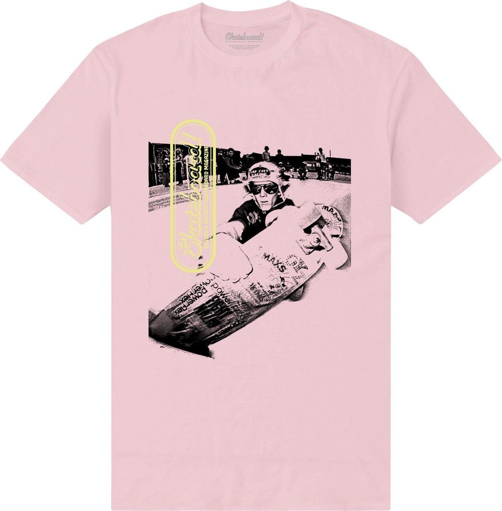 Skateboard! - "Magazine Grab" T-Shirt für Herren/Damen Uni PN522 (L) (Hellrosa)