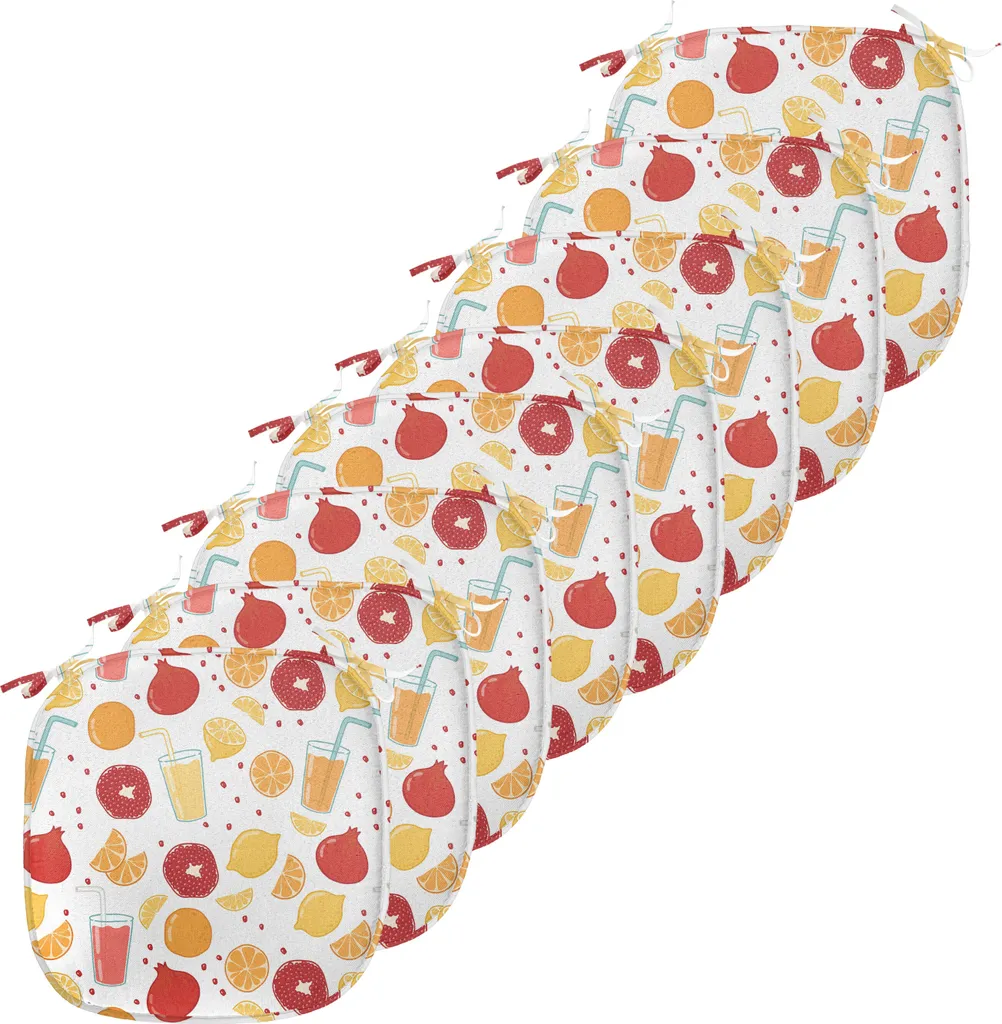 Coussin de Chaise Anti-Tache 40x40 cm Imperméable avec Liens - Pack de 8