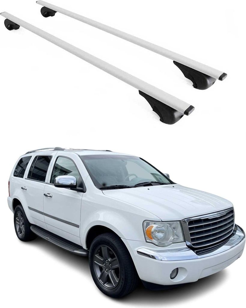 Dachträger Grundtäger für Chrysler Aspen 2007-2009 75kg Metall Silber 2 tlg