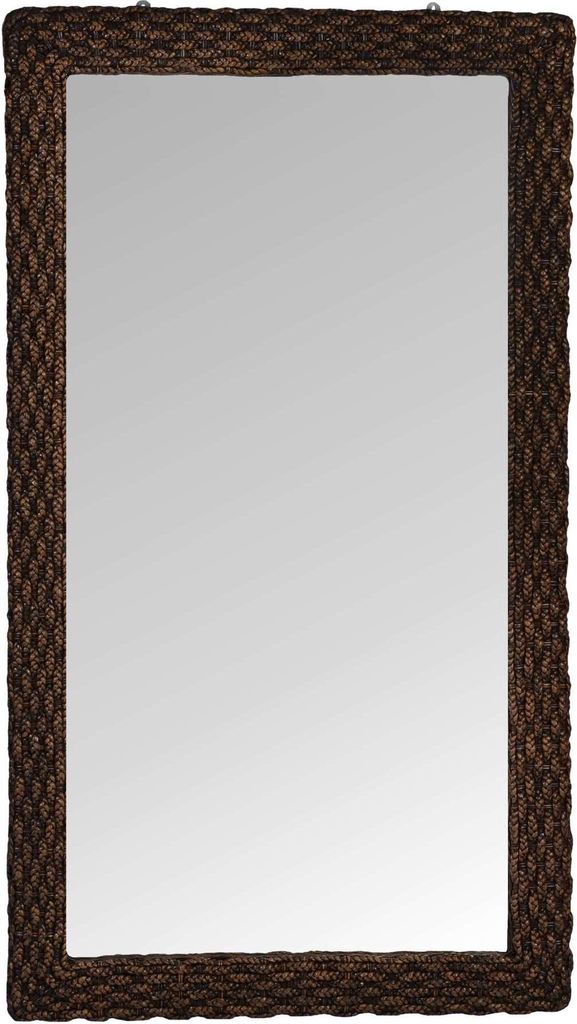 MiaMöbel Spiegel mittel Landhausstil Glas Rattan Braun