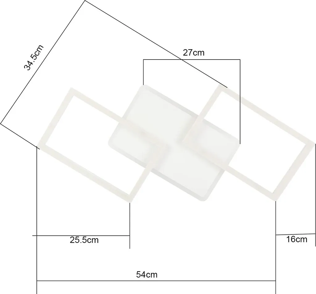 ZMH Plafonnier LED Chambre Dimmable 48W avec Télécommande Design Carré - 7