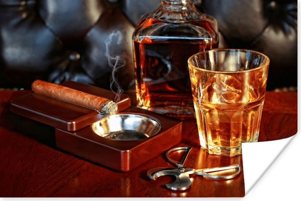 MuchoWow Poster Whiskey - Flasche - Karaffe 180x120 cm - Fotoplakat