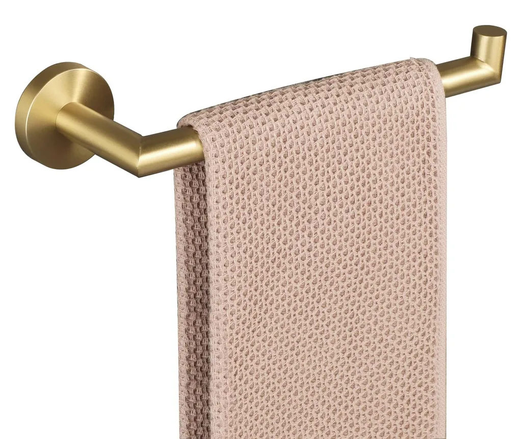 Barre porte-serviette dorée 25cm en inox 304 pour salle de bain design