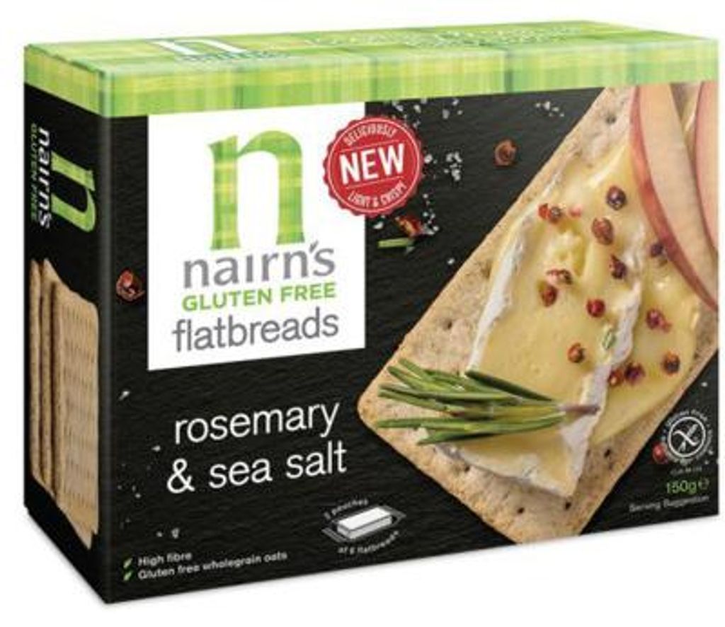 Nairns Flatbread Rosemary & Seasalt (150 gr) Productafbeelding 