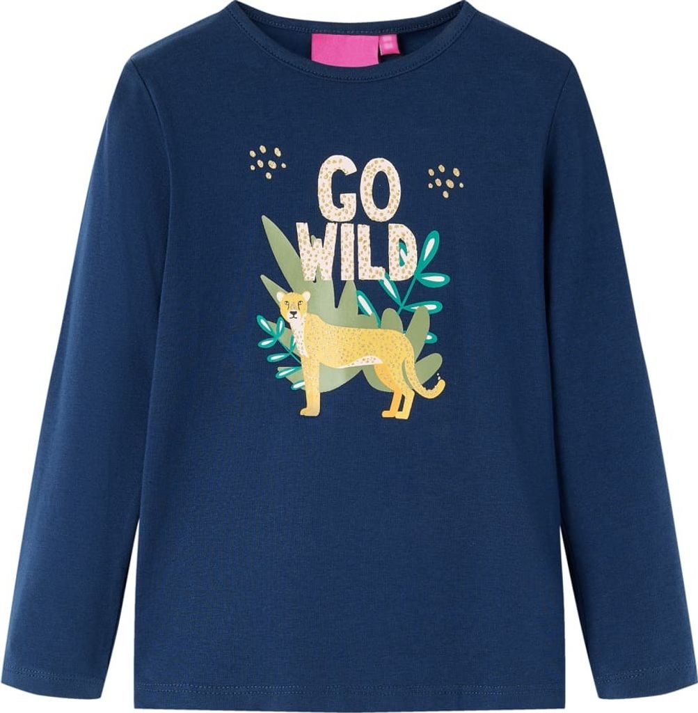 Kinder-Langarmshirt Marineblau 128 Produktbild 