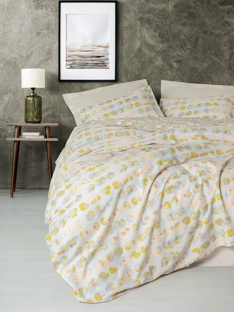 Set Copripiumino Matrimoniale Ranforce Jocus Beige 200x200 100% Cotone