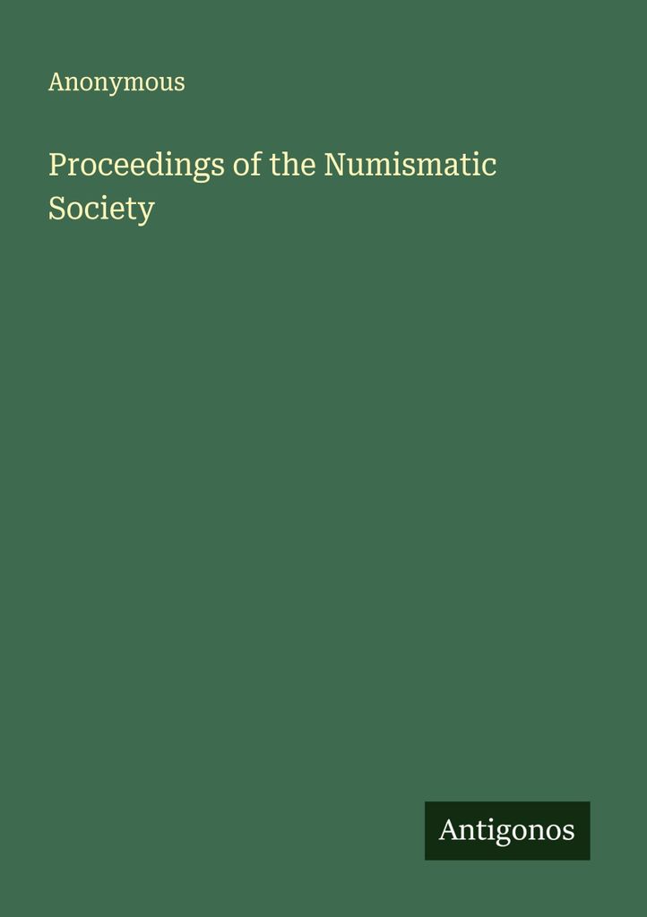 Proceedings der Numismatischen Gesellschaft