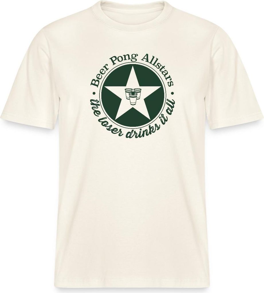 Spreadshirt Beer Pong Allstars Party Enthusiast Design Relaxed Fit Uni T-Shirt, XL, Naturweiß