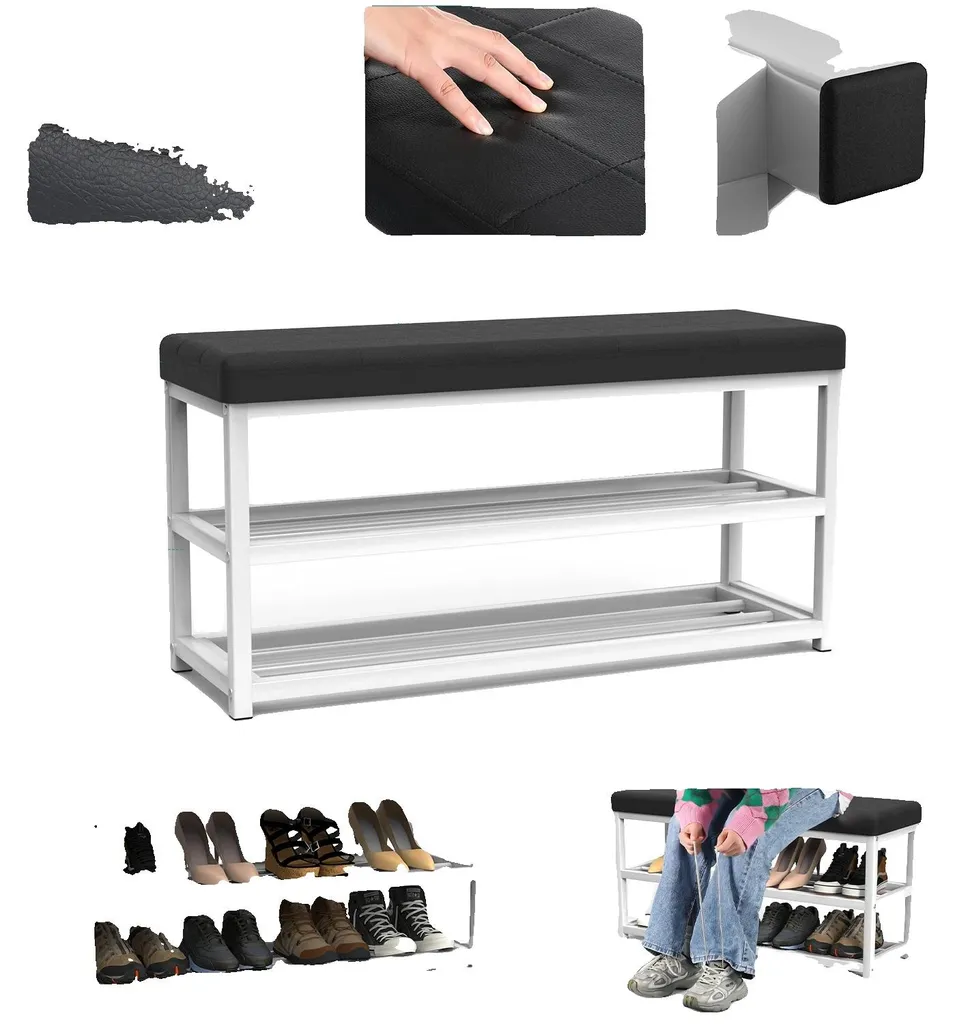 Banc rangement chaussures blanc : fini le désordre avec assise douillette