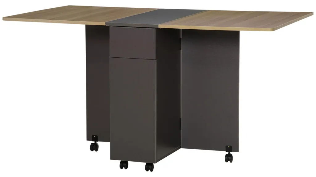 Table à manger modulable avec roulettes et placards de rangement 140cm - 2