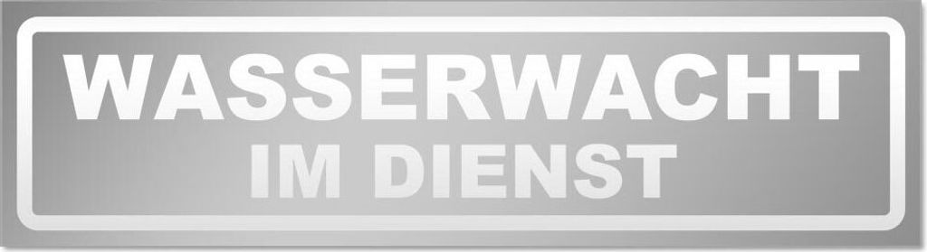 Kiwistar Wasserwacht im Dienst invertiert Magnetschild Schild magnetisch - 20cm Silber - Magnetfolie für Auto PKW Kfz