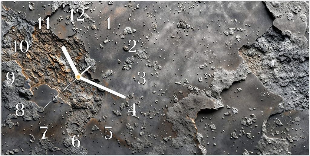 Wanduhr aus Glas mit Motiv Verwitterte Oberfläche- 60 x 30 Produktbild 