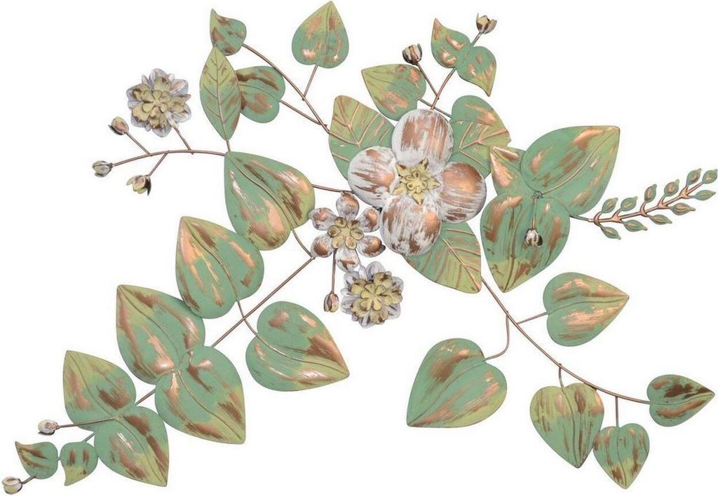 Wanddekoration "Blüten und Blätter" Matt grün Produktbild 