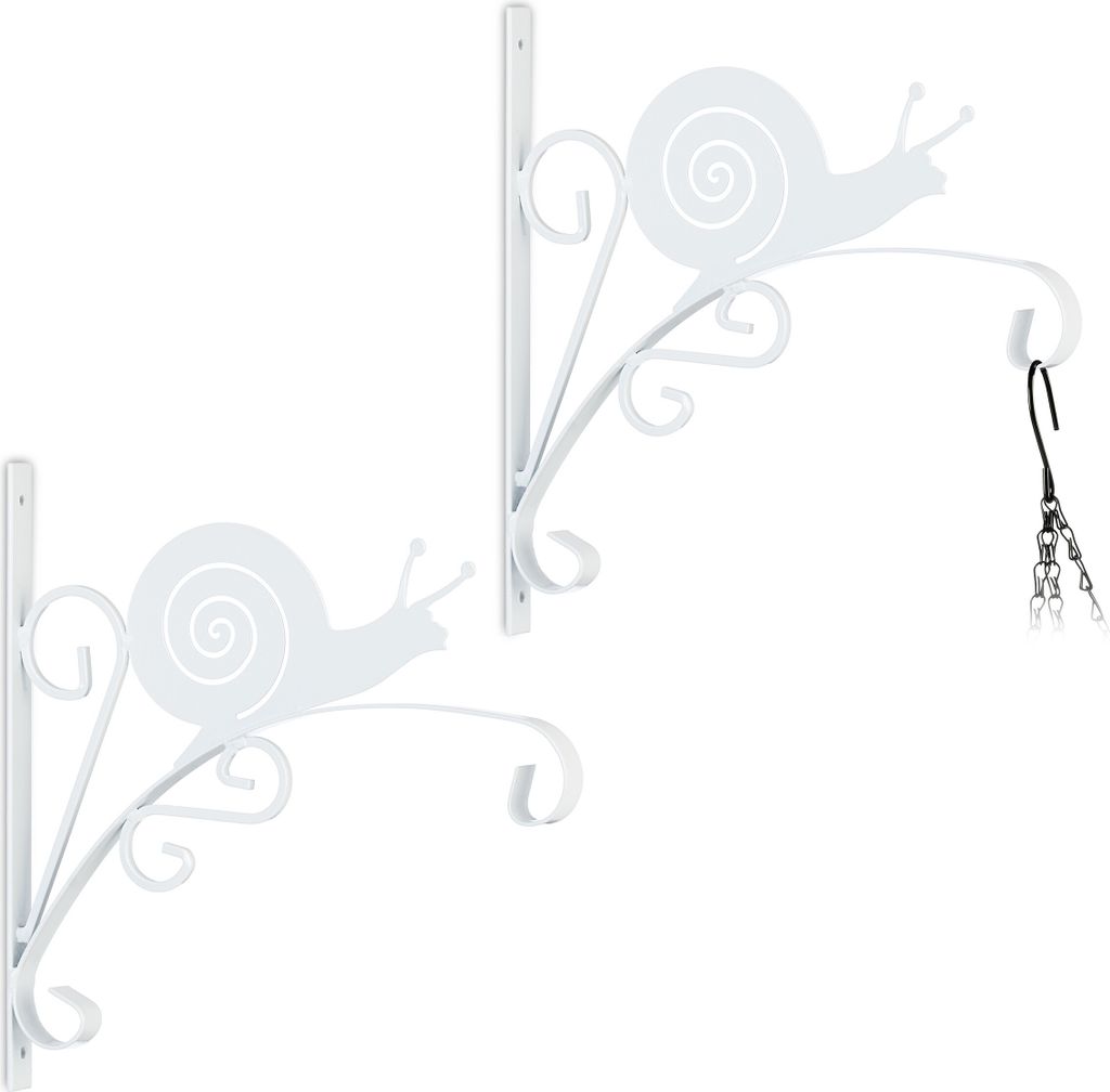 Relaxdays Blumenampel Halterung im 2er Set, Schnecke, Produktbild 