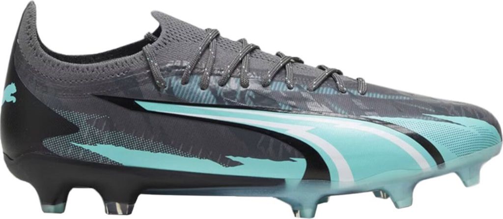 Puma Ultra Ultimate Rush FG/AG Fußballschuhe Herren dunkegrau weiß elektro aqua Gr 45