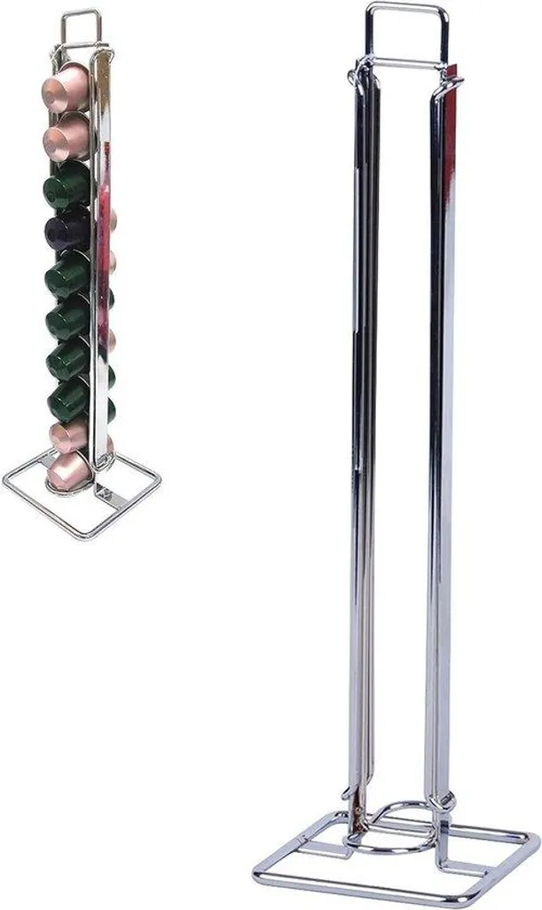 Porte-capsules en acier inoxydable pour 20 dosettes de café - Argent