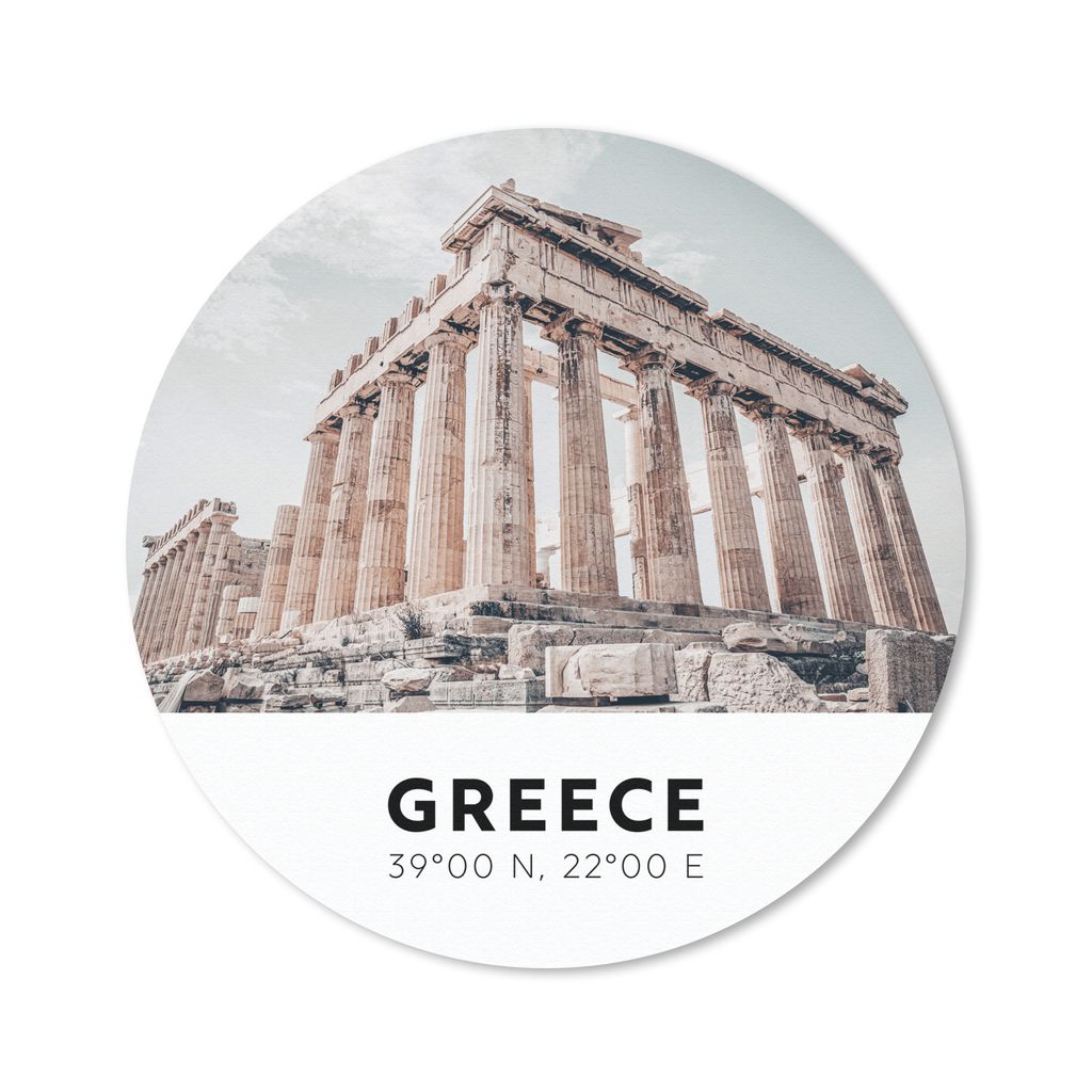 MuchoWow Mauspad Mousepad Griechenland - Athen - Tempel 30x30 cm - Mousepads - Maus Mat - Pad - Mausunterlage - Tischunterlage - Schreibtischmatten