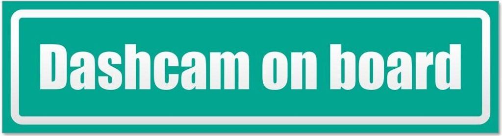 Kiwistar - Autoaufkleber - Türkis - 20 x 5,3 cm - Dashcam on Board invertiert - Hinweis Aufkleber Sticker für Auto, Kfz, Fahrrad, PKW, LKW