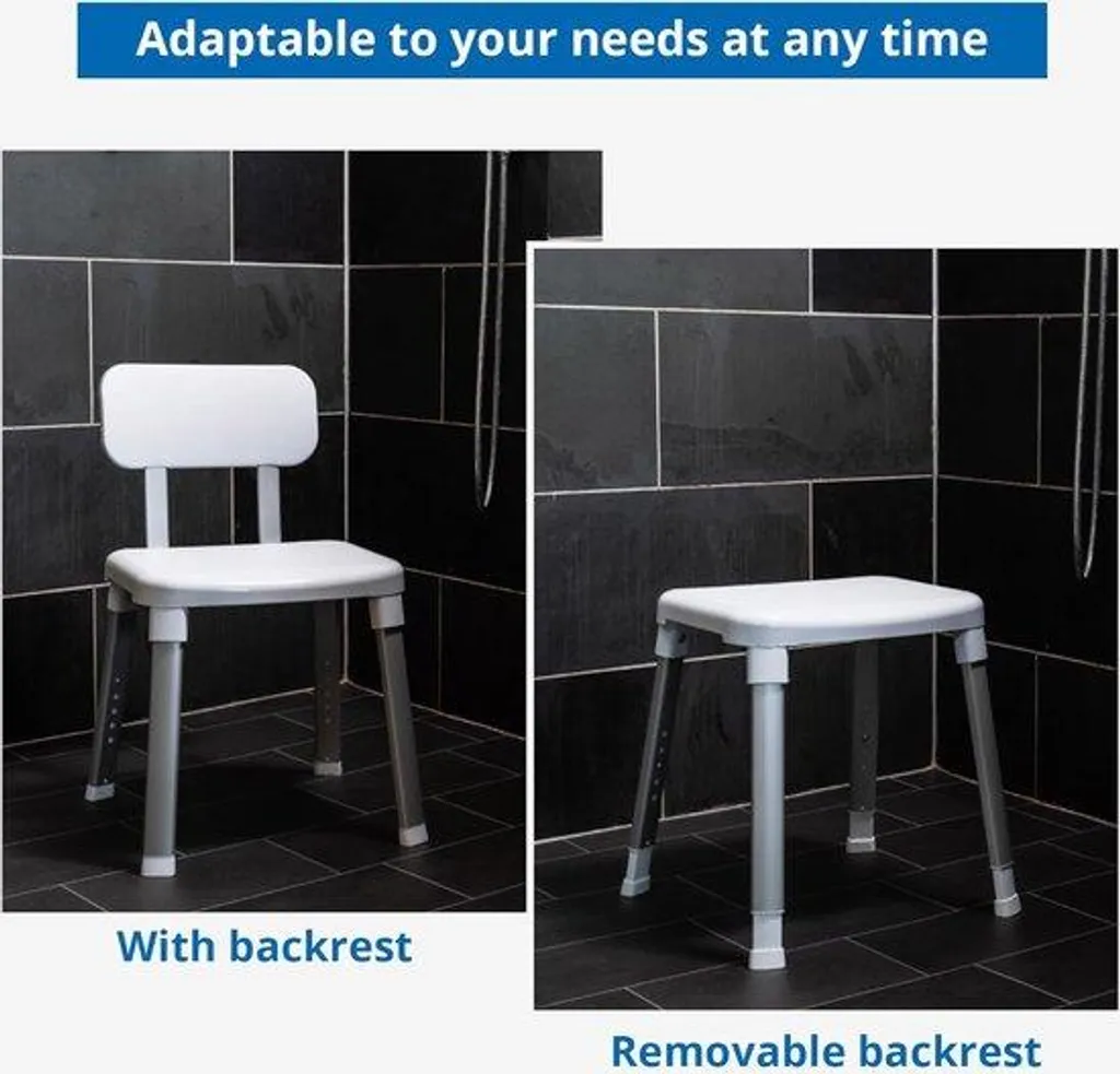 Tabouret de douche antidérapant réglable avec assise ergonomique