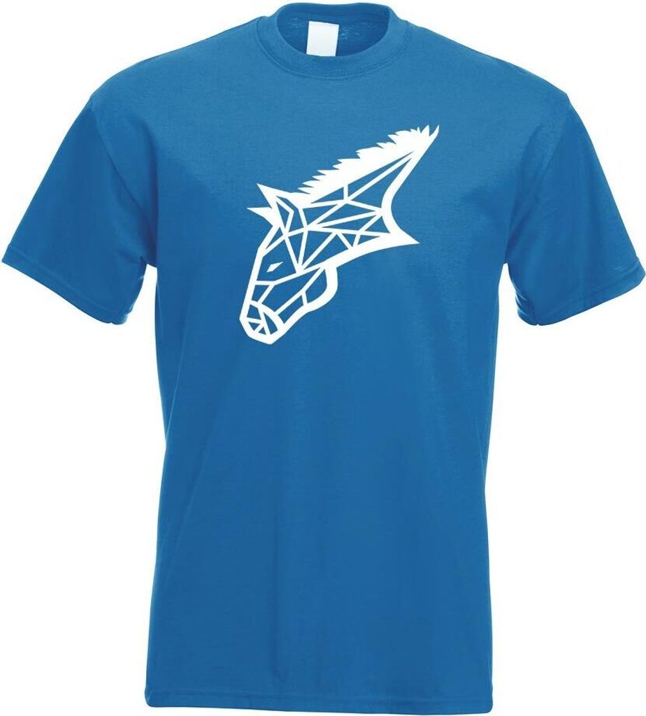 Kiwistar - T-Shirt - royal - Esel Pferd Polygon Motiv Bedruckt Funshirt Design Print - mit Motiv Bedruckt - Funshirt Design - Sport - Freizeit - He...