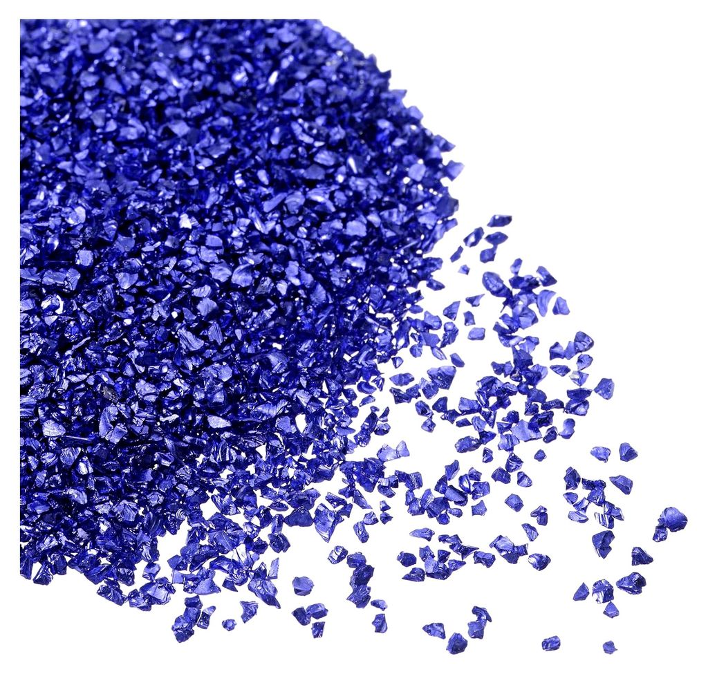20g zerkleinerte Glassplitter 1-3mm unregelmäßiges metallisches Glitzer für Bastelarbeiten, Schmuck, Vasenfüller und Epoxidharz-Dekoration in Blau