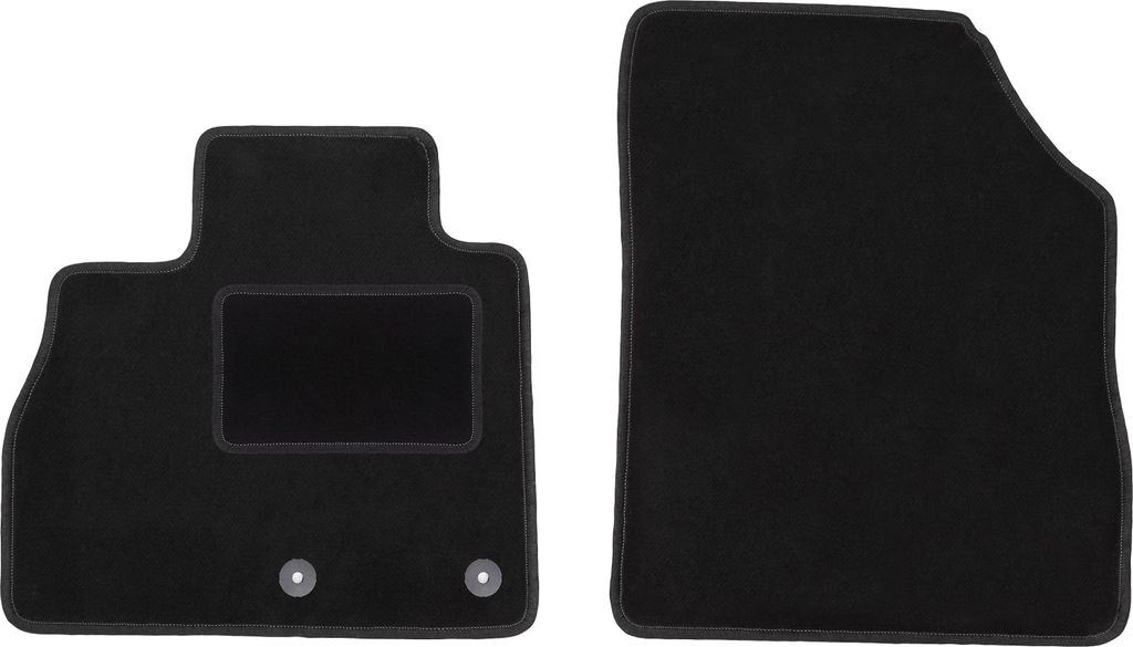 Velours-Fußmatten Vorne passend für Renault Scenic IV (Minivan, Bj. 2016-) – schwarz, passgenau, mit Befestigungen set 2 Stk. - STANDARD