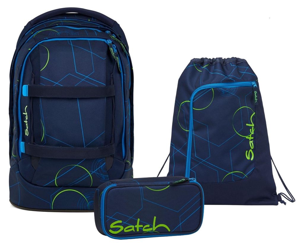 Satch, Schulrucksack-Set PACK Blue Tech 3-teilig, ab 5. Produktbild 