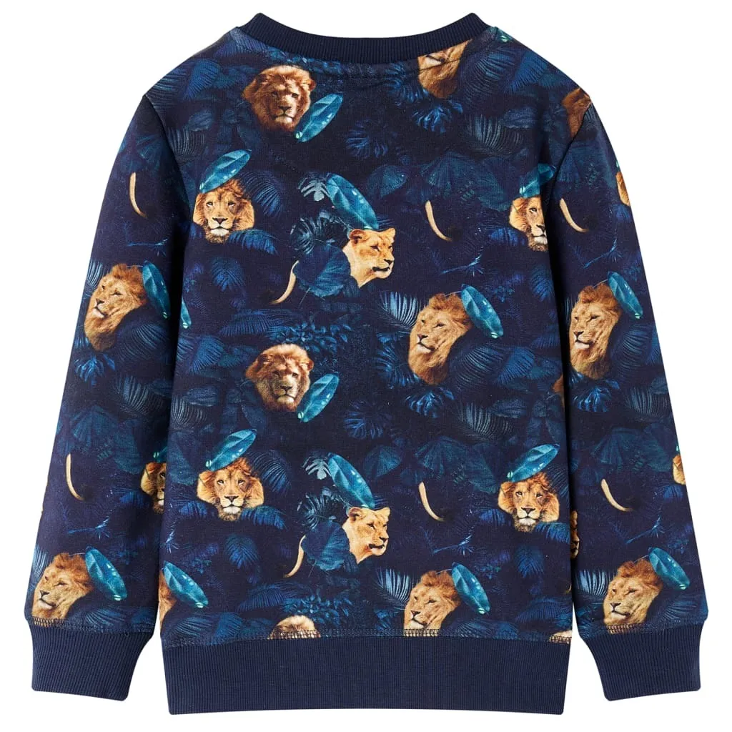 Felpa vidaXL Bambino Blu Navy 104 - Abbigliamento Cotone Resistente