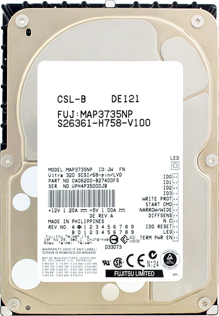 Festplatte Fujitsu MAP3735NP 73GB 8Mb Cache 10000Rpm 68PIN Produktbild 
