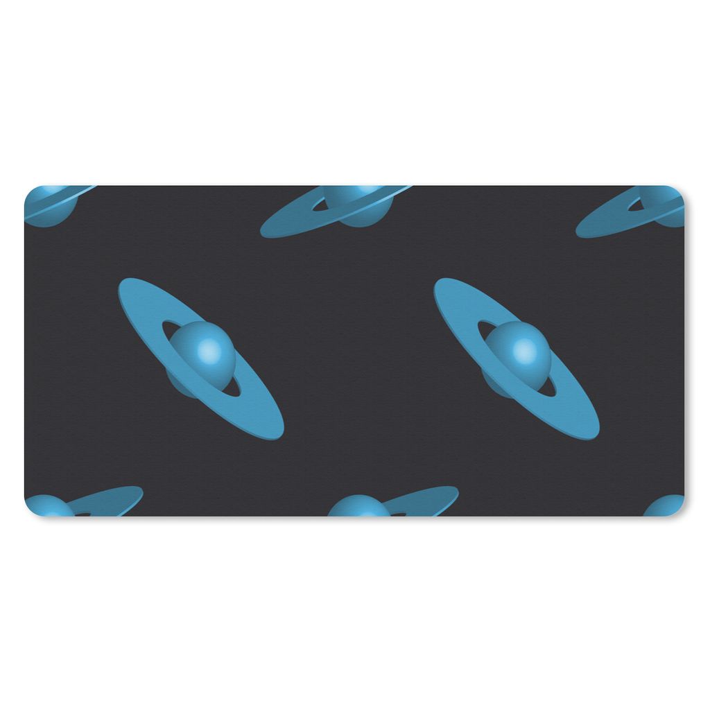 MuchoWow Schreibtischunterlage Planeten - Blau - Kinder - Design 80x40 cm - XXL Mauspad - Gaming Mauspad