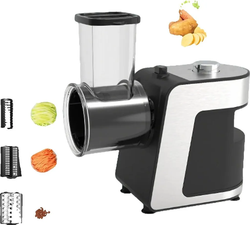 Coupe-légumes Électrique 5 en 1 Noir, Moteur Puissant 500W en 220V