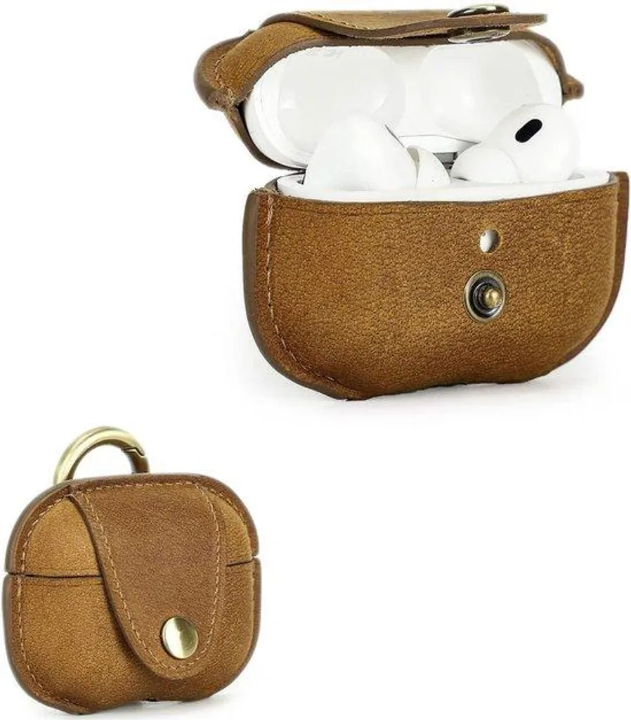 Housse de transport pour casque sans fil en cuir marron et étanche