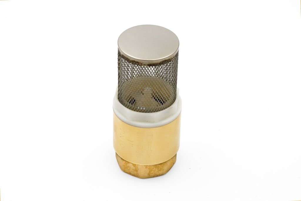 Messing Fußventil DN25 1 Zoll Saugfilter Saugkorb Produktbild 