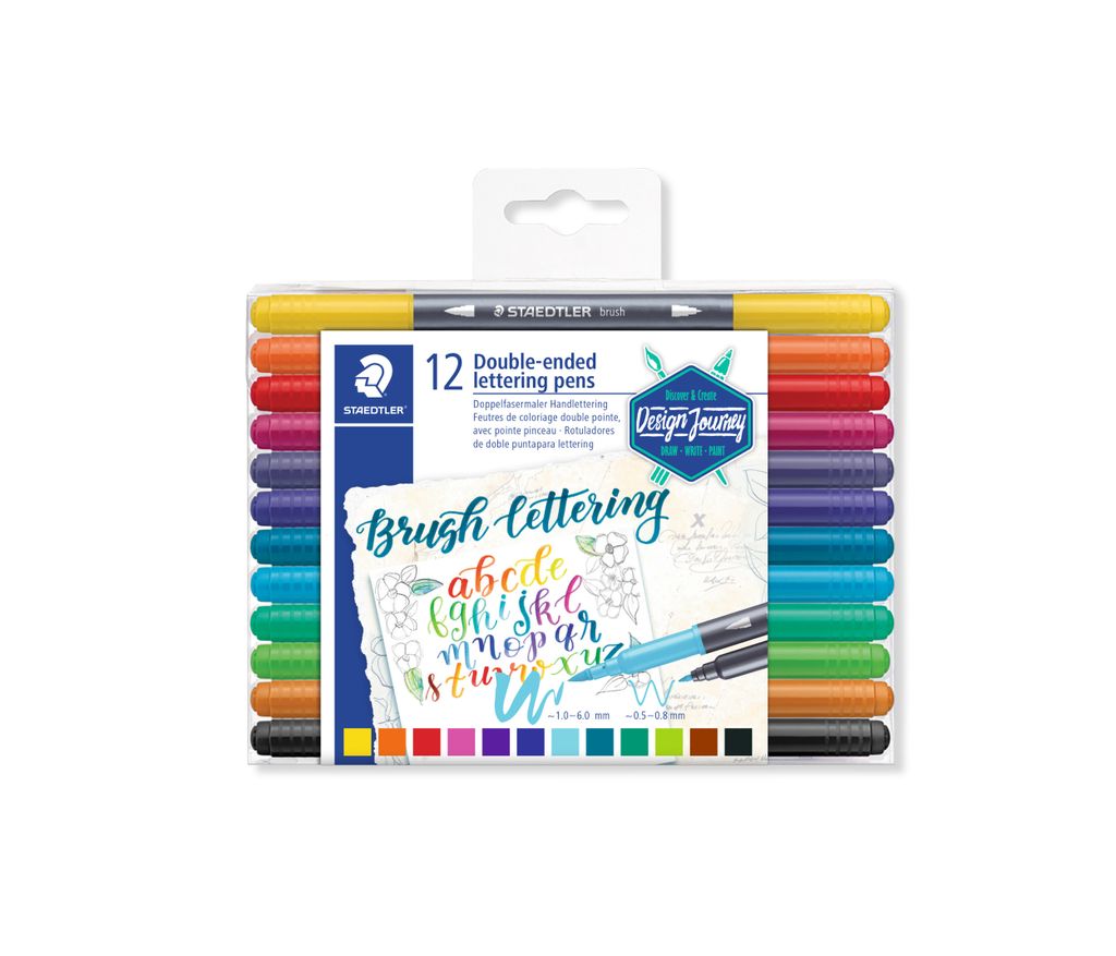 STAEDTLER Zweispitzmaler Brush letter duo Doppelfasermaler Immagine del prodotto 
