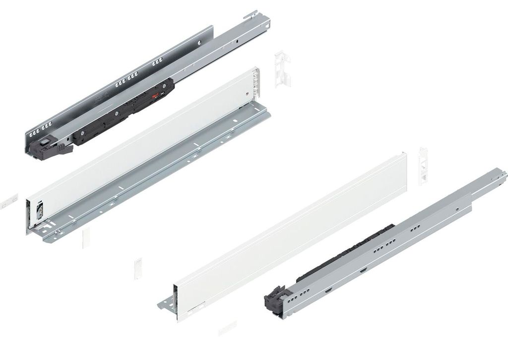Blum Legrabox pure H M Schubladenschienen Set | 1 Paar, 70kg 650mm | Tip On Vollauszug, seidenweiß
