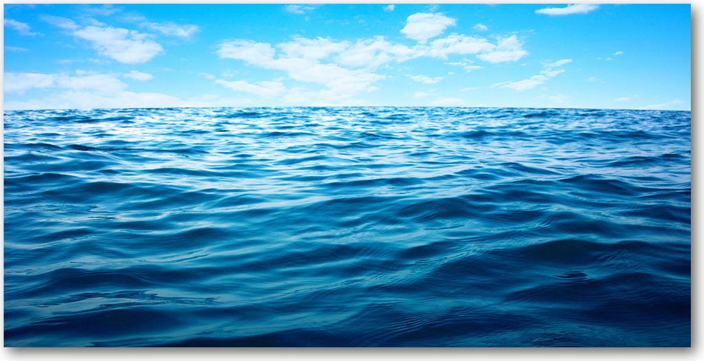 Tulup Glas-Bild -140x70- Wandkunst Dekorative Wand für Küche & Wohnzimmer - Landschaften - Meer Wasser - Blau