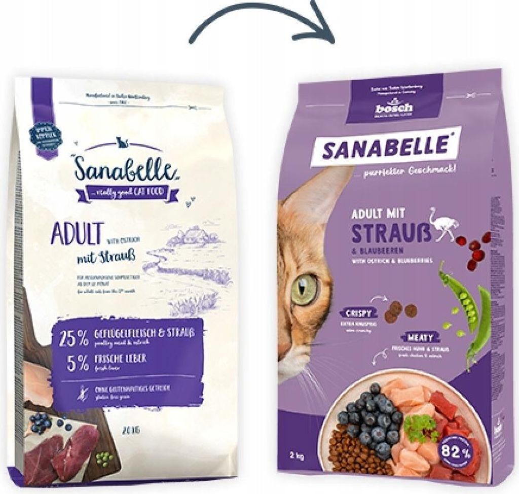 BOSCH Sanabelle Life Adult with ostrich & blueberries - Produktbild 