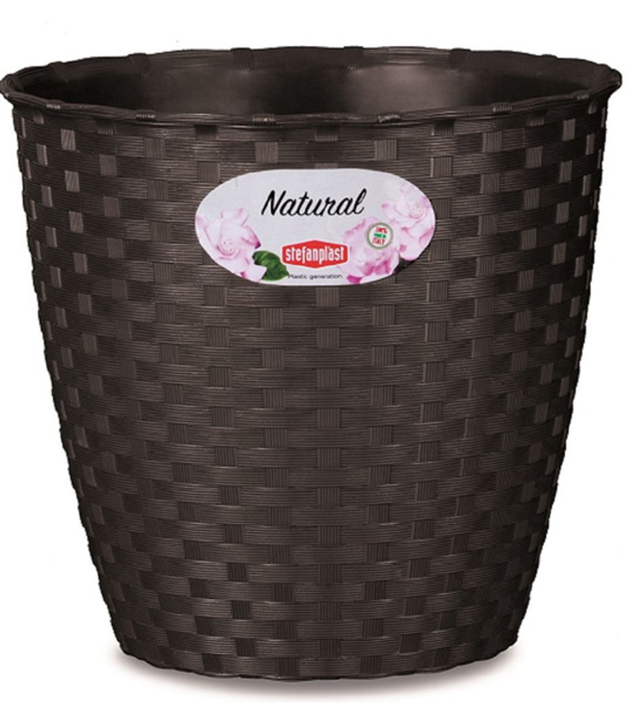 Coprivaso NATURALE marrone scuro in plastica d19x18cm Immagine del prodotto 
