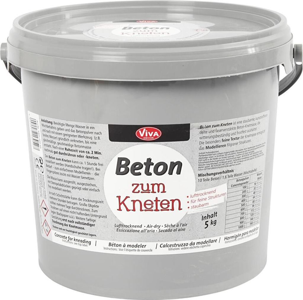 Beton-Modelliermasse, Grau, 5000g Produktbild 