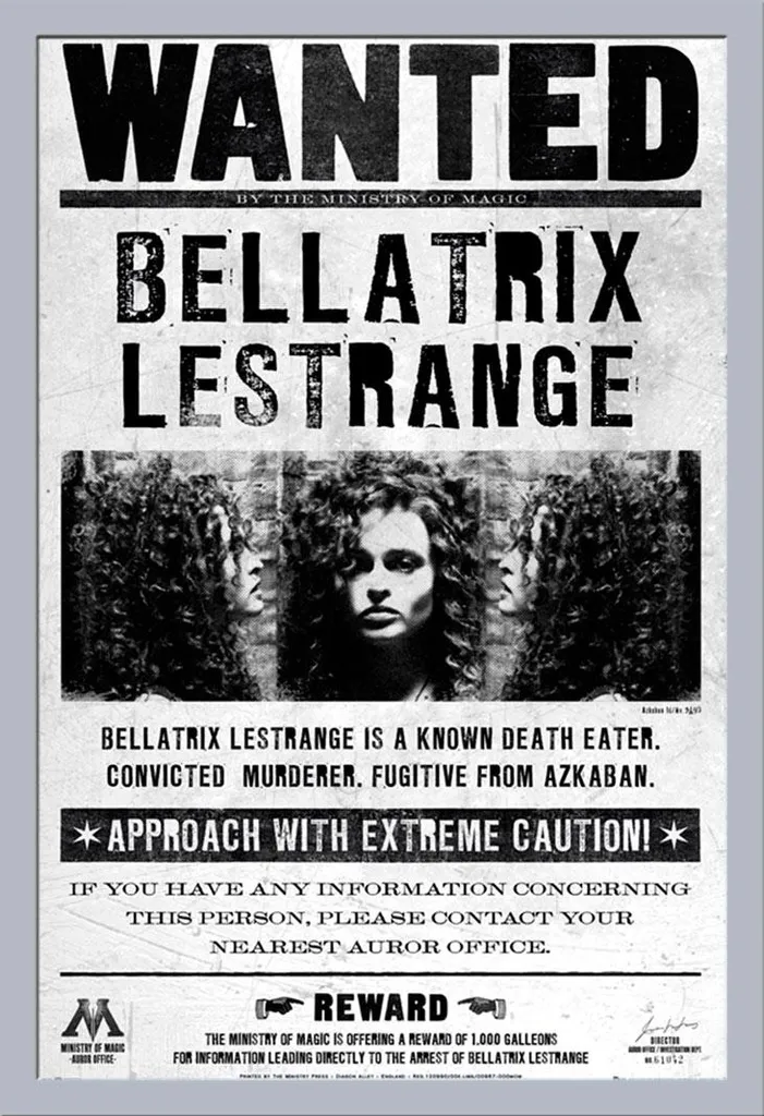 Poster Harry Potter Bellatrix Incorniciato - Cornice Shinsuke Argento