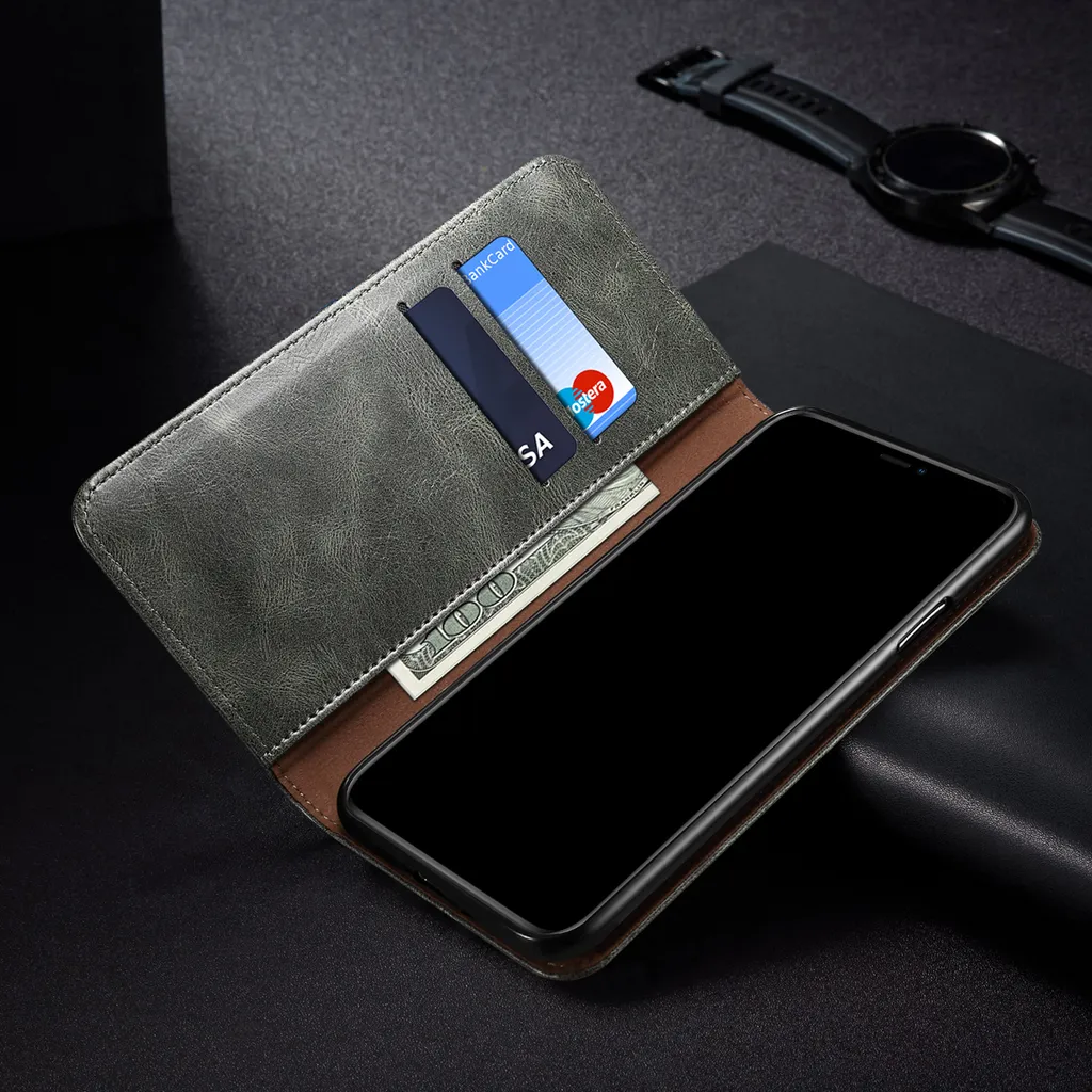 Custodia OPPO Find X3 / Pro: Cover Portafoglio Pelle Verde con Stand - 5