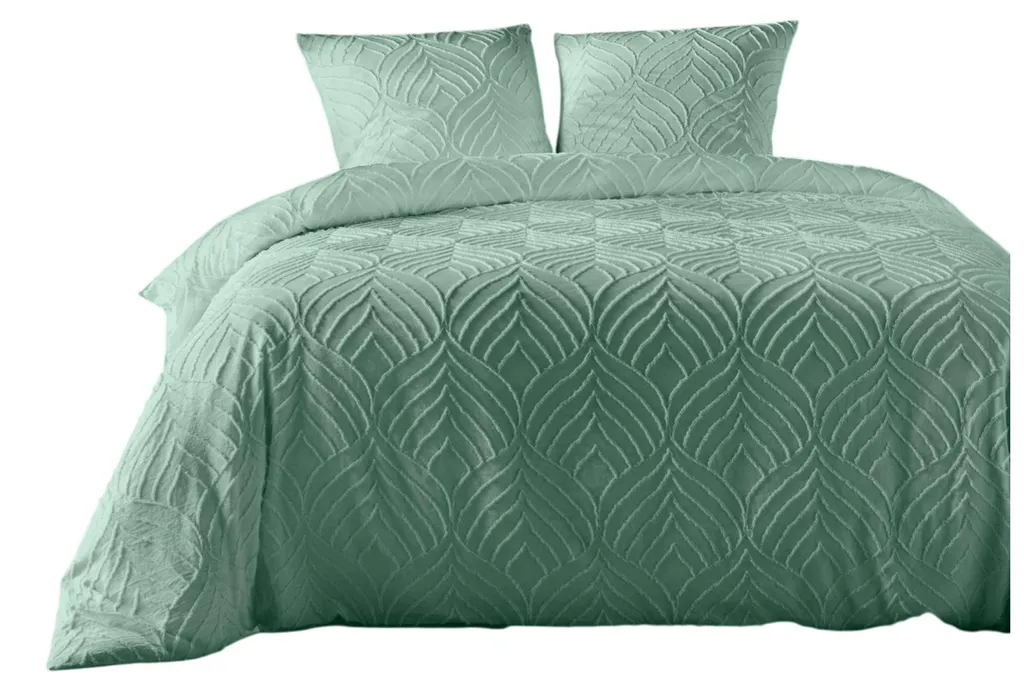 Parure de lit Collection Tufte microfibre douce sans repassage 2 personnes