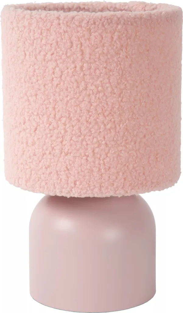 Lampe de table rose Woolly Lucide E14 : fini l'éclairage trop agressif