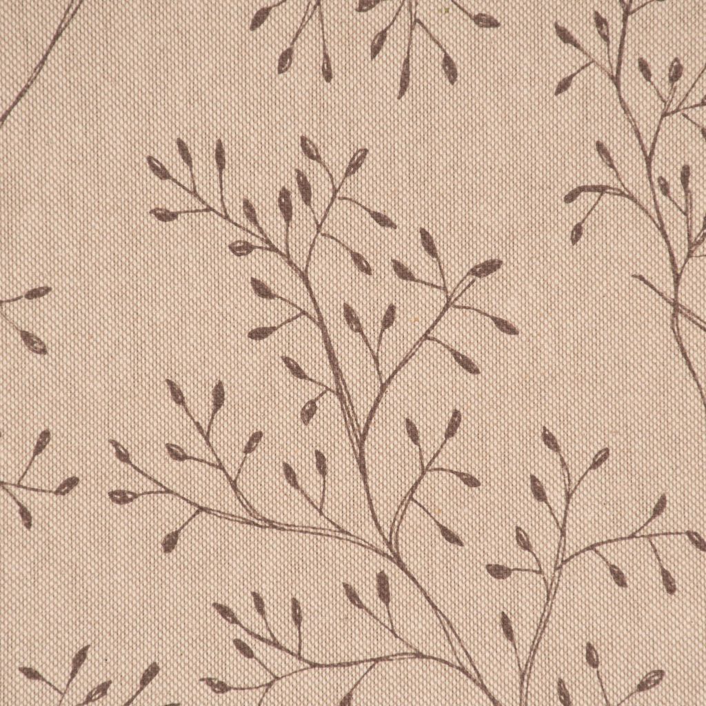 Dekostoff Pen Drawing Branch Zweige Blätter natur braun 1,40m