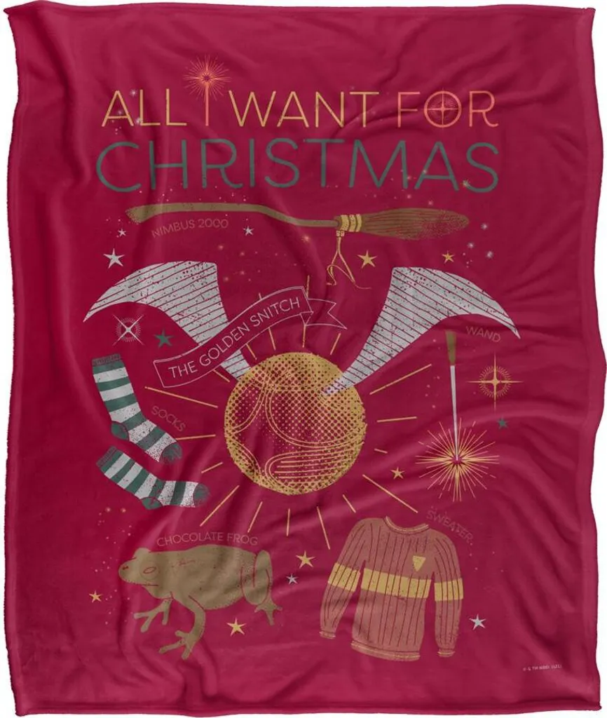 Couverture Quidditch Harry Potter Multicolore et Chaude pour Hiver