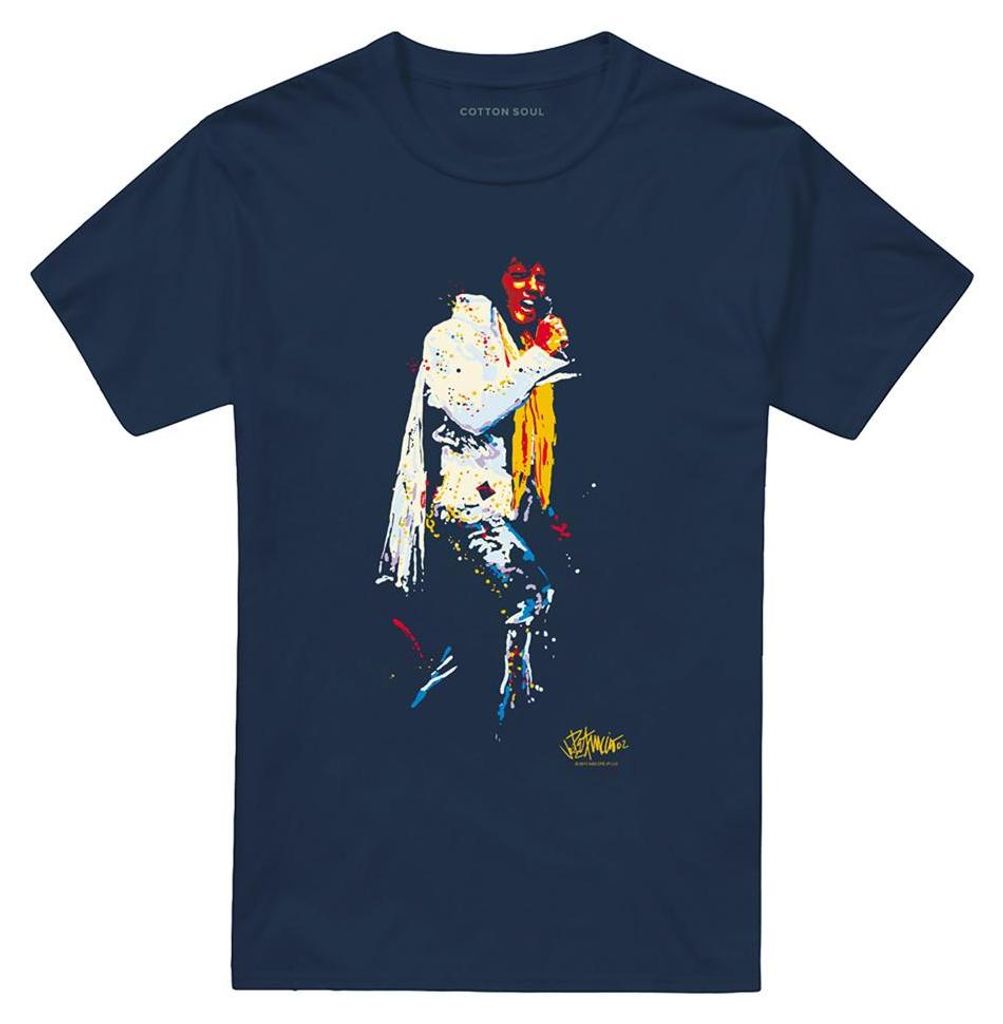 Elvis Presley - T-Shirt für Herren/Damen Uni TV33638 (3XL) (Marine)