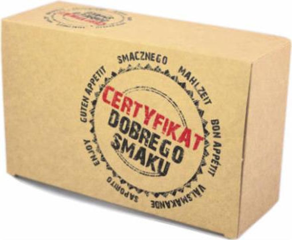 Große Papierbox „Zertifikat des Geschmacks“ 22 x 12 x 7,5 cm 100 Stück.