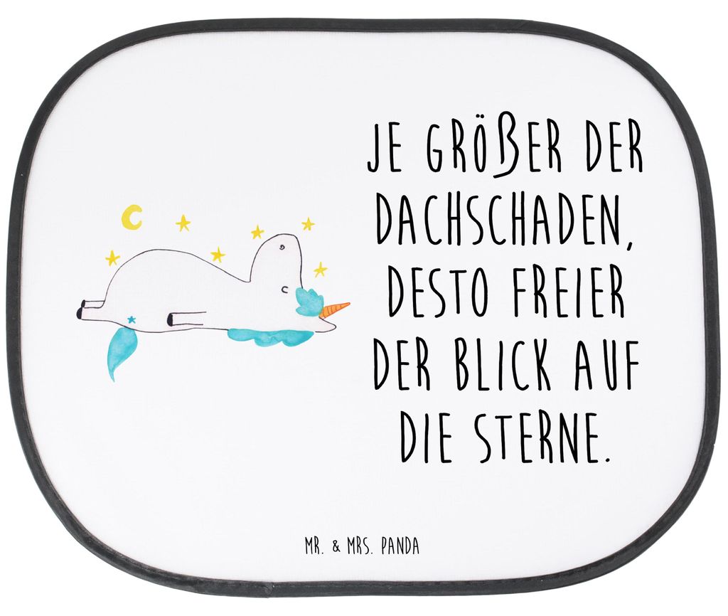 Mr. & Mrs. Panda Sonnenschutz für Autoscheiben Einhorn Sternenhimmel - Weiß - Geschenk, Dachschaden, Sterne, Einhörner, Unicorn, Auto Sonnenblen...