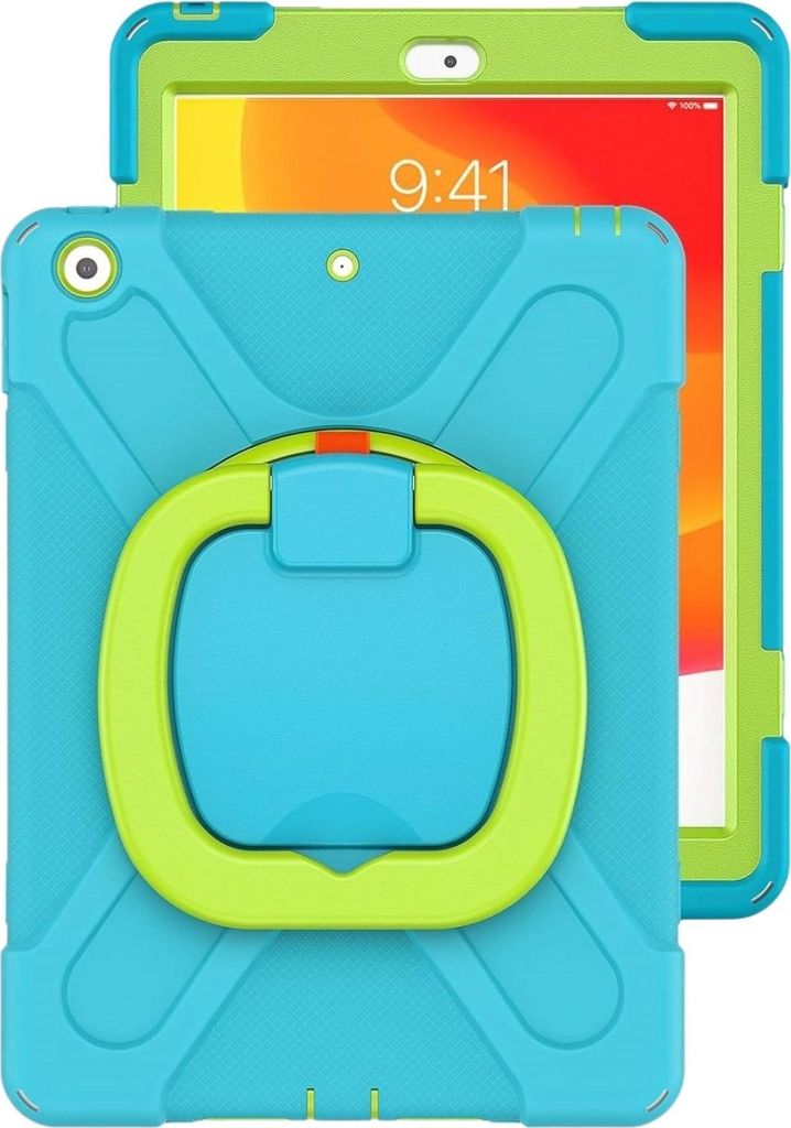 Gepanzerte Hülle mit Drehständer für iPad 9.7 Zoll 2017/18 Blau